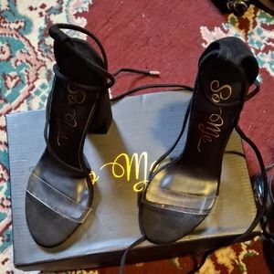 So Me Black and Clear Women's Heels
